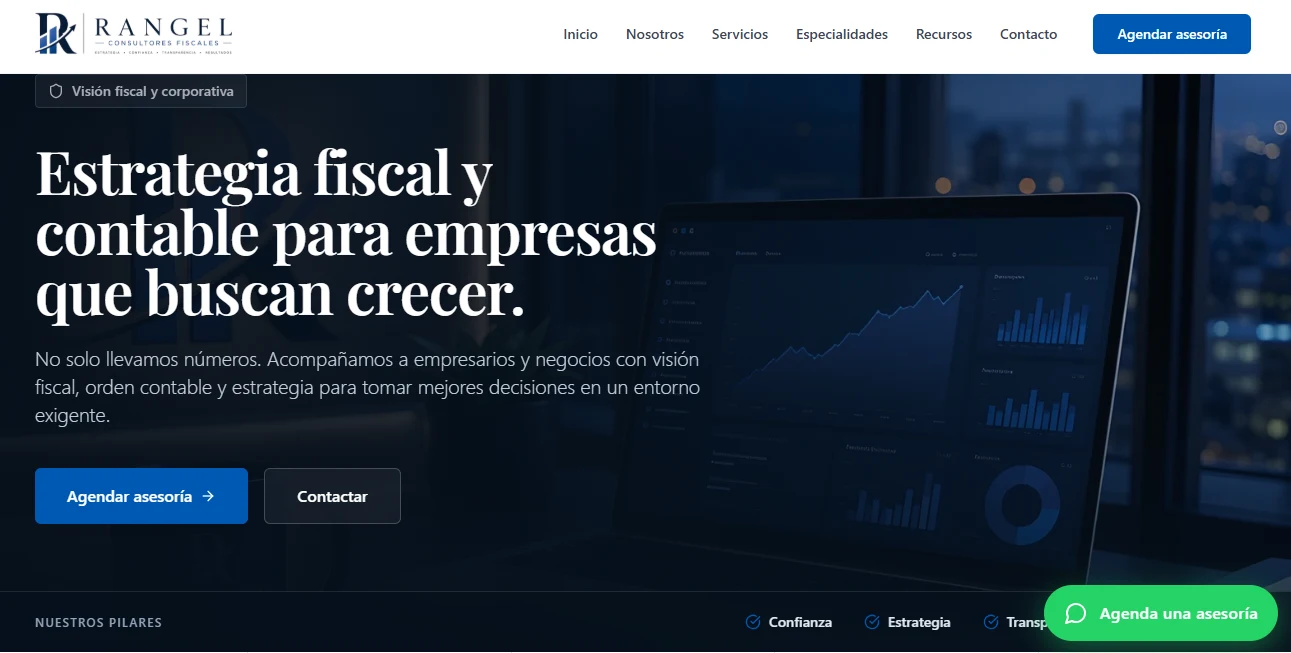 Sitio web de Rangel Consultores Fiscales